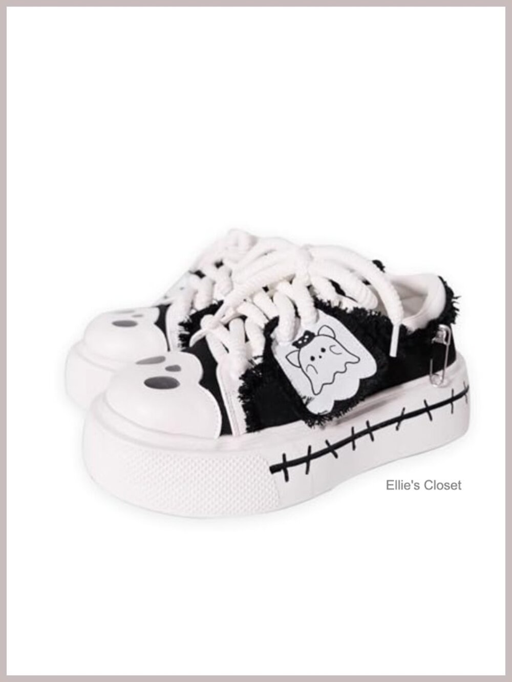 Y2K Goth Platform Canvas Sneakers Chunky Sole Punk Women Shoes